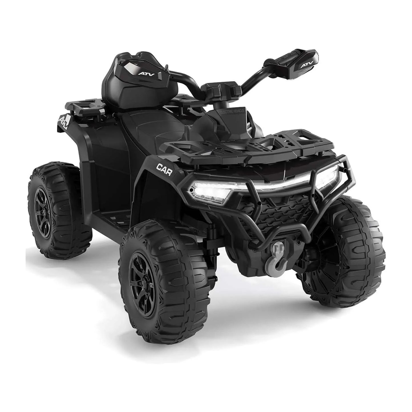 Quad 12V tout terrain - équipée de lumières LED, musique ,pédales, roue résistantes à l’usure, véhicule électrique alimenté par batterie et d’une télécommande parentale