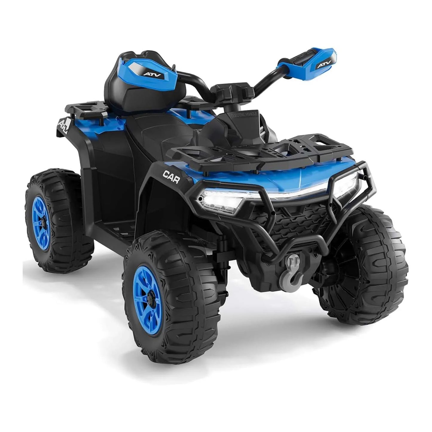 Quad 12V tout terrain - équipée de lumières LED, musique ,pédales, roue résistantes à l’usure, véhicule électrique alimenté par batterie et d’une télécommande parentale