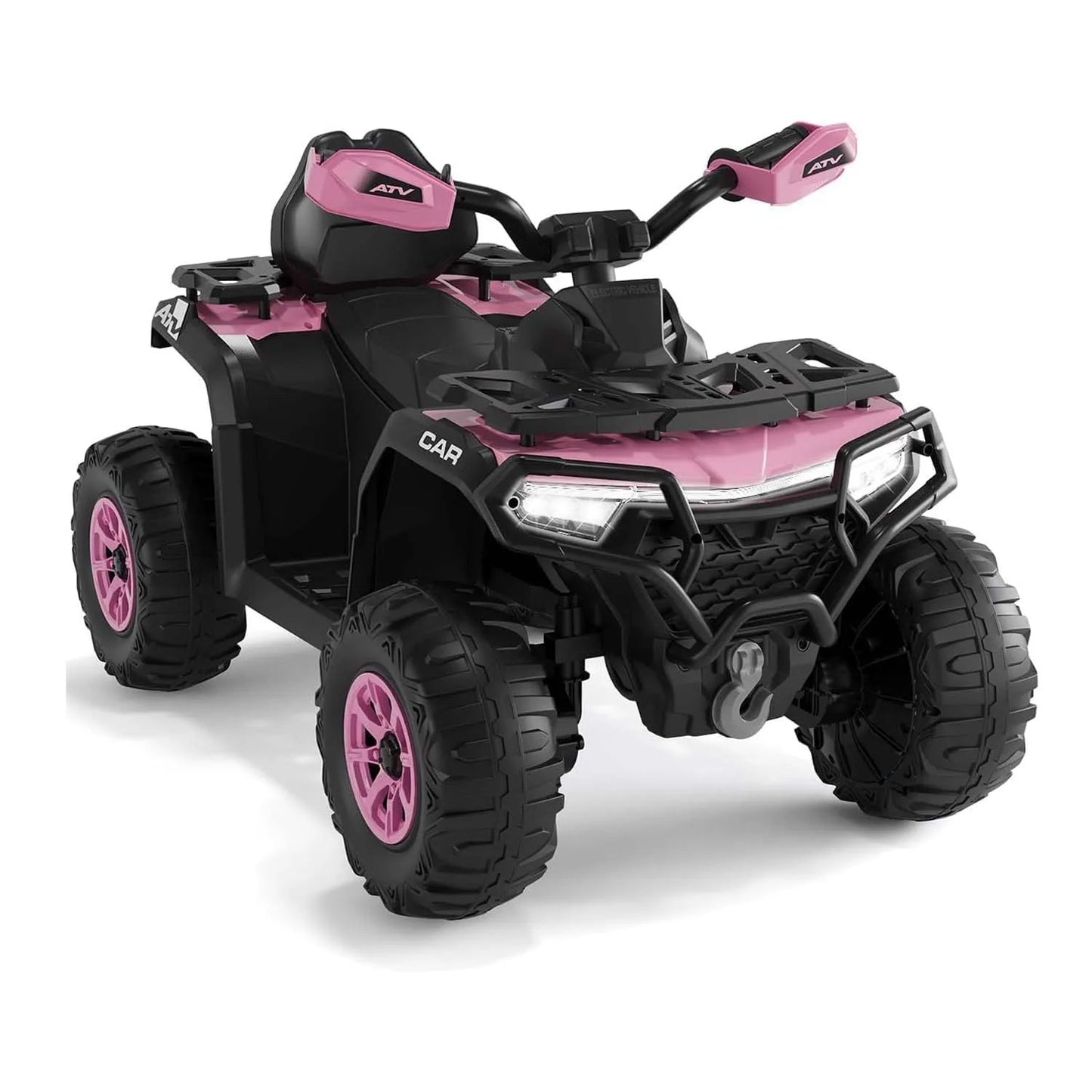 Quad 12V tout terrain - équipée de lumières LED, musique ,pédales, roue résistantes à l’usure, véhicule électrique alimenté par batterie et d’une télécommande parentale